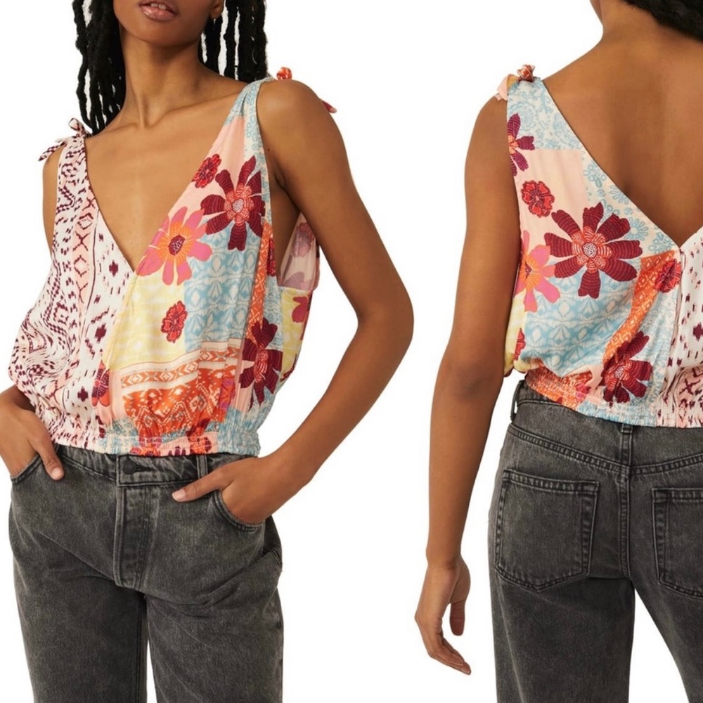 Free People Tropical Blouse